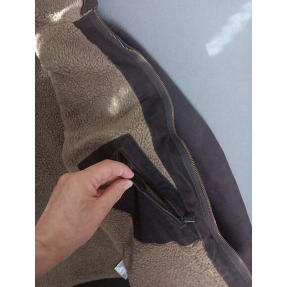Carhartt Sierra Jacket Sherpa Lined J141 DKB Dark Brown Hood Men’s XL - Picture 8 of 16